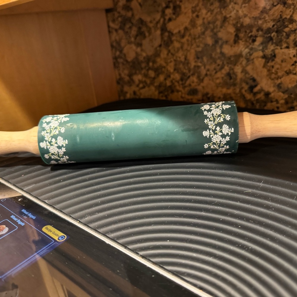 Floral Green Rolling Pin